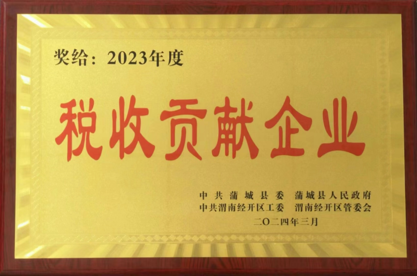 2023年税收贡献企业